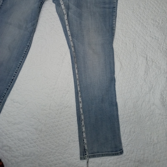 CHICO'S PLATINUM DENIM SLIM LEG ULTIMATE FIT WOMEN LIGHT BLUE SIZE 12 (2) SHORT - Picture 12 of 15